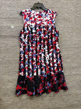 Peter Pilotto For Target Dress Womens L Multicolor Floral Shift Ruffle Hem Short